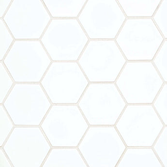 Hedron Flat - 4In X 5In - Hexagon - White - Glossy