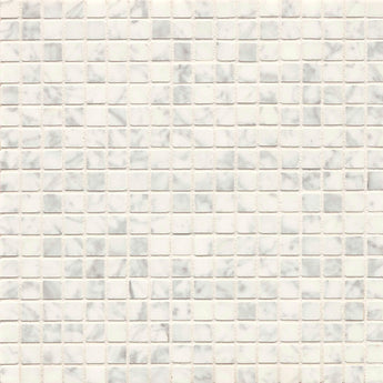 Mod Rocks Mosaic - 5/8In X 5/8In (12In X 12In Sheet) - White Carrara - Honed